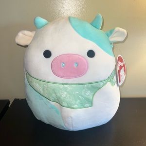 NWT Squishmallow Belana Blue Cow 11” Bandanna